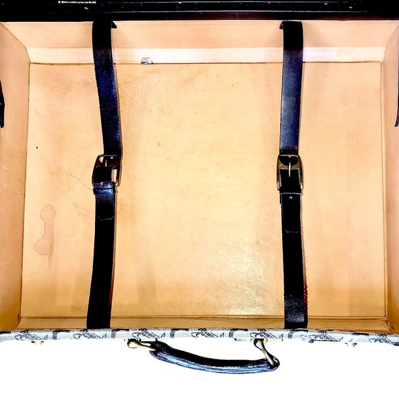CELINE Brown Leather and Canvas Oversized Briefcase Suitcase Brass Locks ~1980’s - Picture 10 of 17